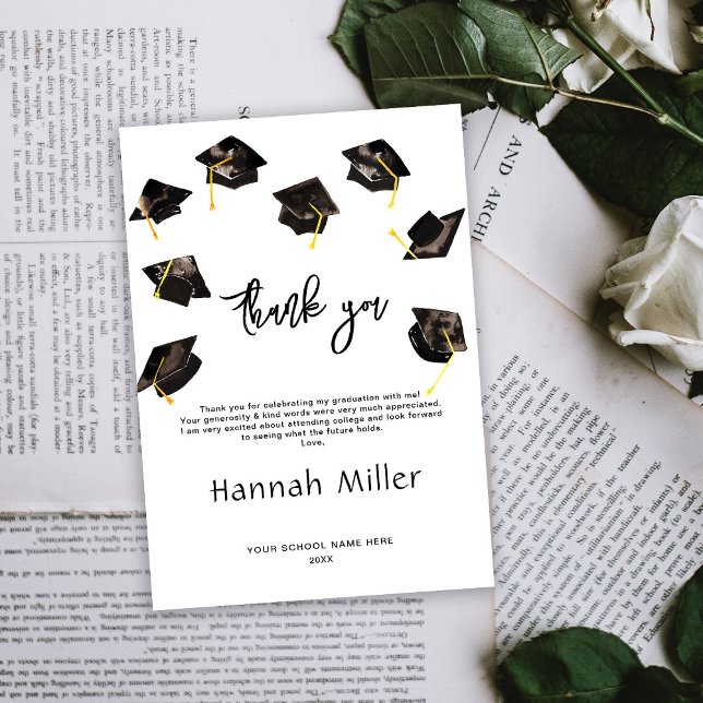 Tarjeta De Agradecimiento Sombreros Felices Fiesta de Graduación (Subido por el creador)