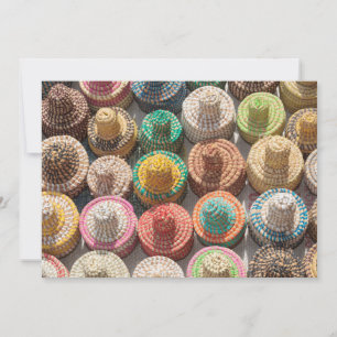 Tarjeta De Agradecimiento Sombreros Téjidos Coloridos