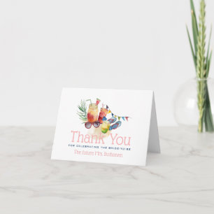Tarjeta De Agradecimiento Sombrilla de fiesta junto a la piscina Sip & Dip r