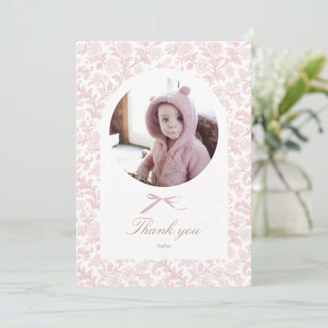 Tarjeta De Agradecimiento Some Bunny Birthday Photo (Anverso de pie)