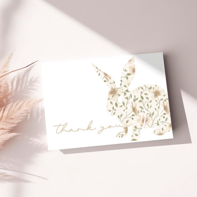Tarjeta De Agradecimiento Somebunny Spring Easter Floral Baby Shower (Subido por el creador)