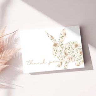 Tarjeta De Agradecimiento Somebunny Spring Easter Floral Baby Shower
