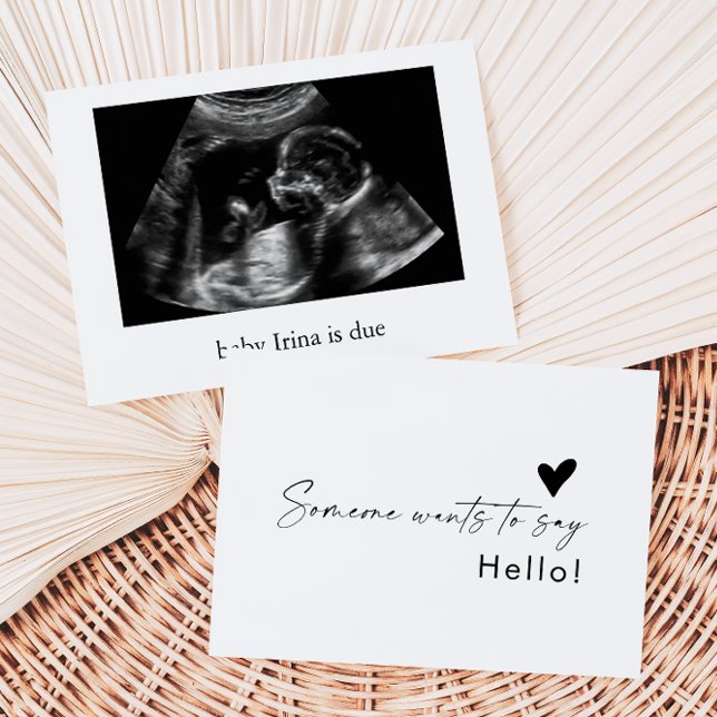 Tarjeta De Agradecimiento Someone wants to Say Hello Baby Announcement Card (Subido por el creador)