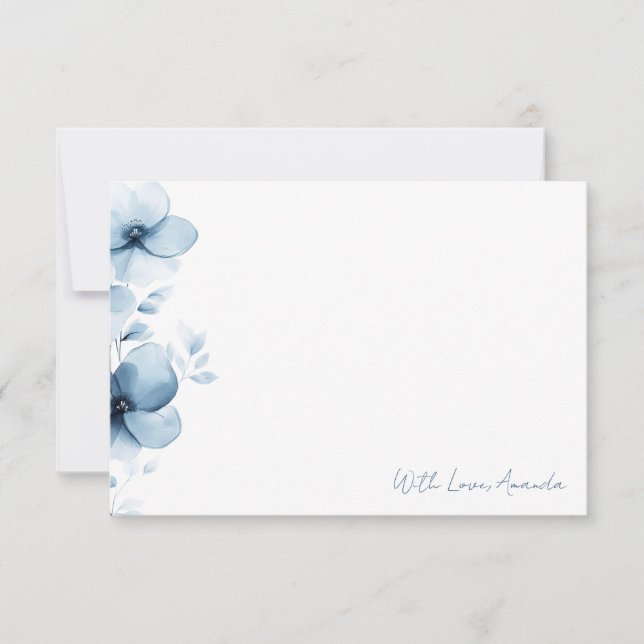 Tarjeta De Agradecimiento Something Blue Before I Do Bridal Shower (Anverso)