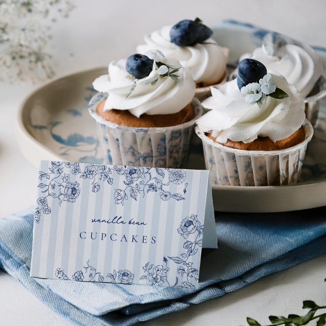 Tarjeta De Agradecimiento Something Blue Food Label Folded Card Tent (Subido por el creador)