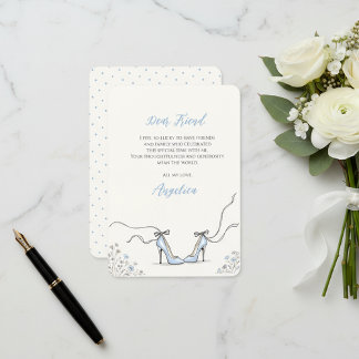 Tarjeta De Agradecimiento Something Blue Heels Bridal Shower