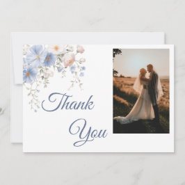 Tarjeta De Agradecimiento Something Blue Photo Thank You Card