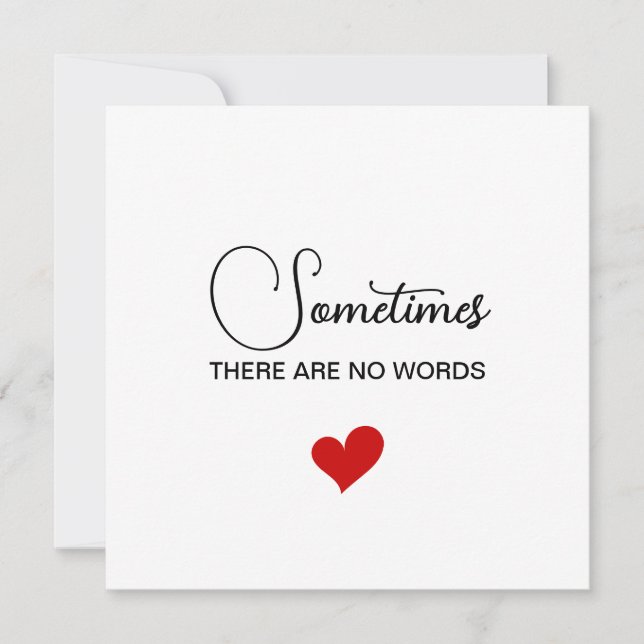 Tarjeta De Agradecimiento Sometimes There Are No Words (Anverso)