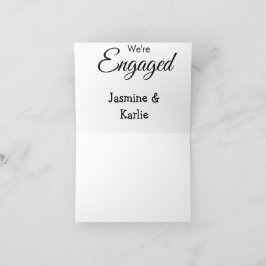 Tarjeta De Agradecimiento Somos pareja comprometida nombre romántico elegant