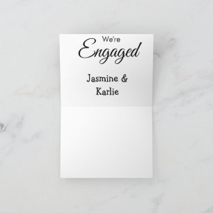 Tarjeta De Agradecimiento Somos pareja comprometida nombre romántico elegant