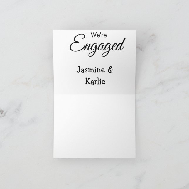 Tarjeta De Agradecimiento Somos pareja comprometida nombre romántico elegant (Interior)