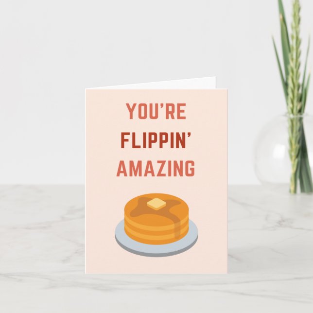 Tarjeta De Agradecimiento Son Chistes de Pancakes Amazing Flippin (Anverso)