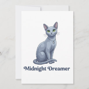Tarjeta De Agradecimiento Soñador de Medianoche Gato Celestial