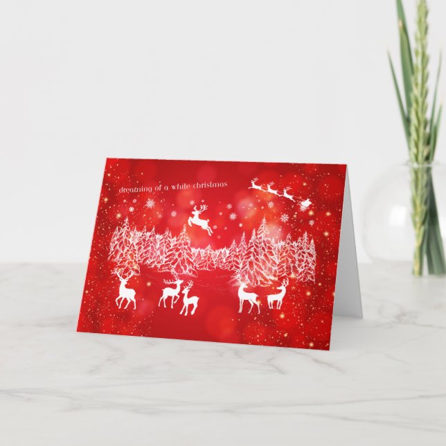 Tarjeta De Agradecimiento Soñando con una carta de Navidades blancos (Anverso)