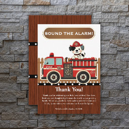 Tarjeta De Agradecimiento ¡Sonar la alarma! Baby Shower moderno para camione