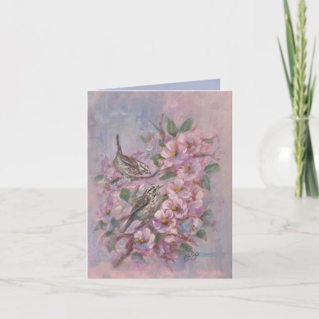 Tarjeta De Agradecimiento Song Sparrow 4 x 5.6" (Anverso)