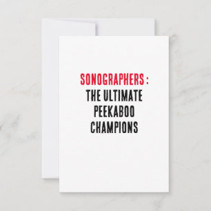 Tarjeta De Agradecimiento Sonógrafos: Los campeones definitivos del peekaboo