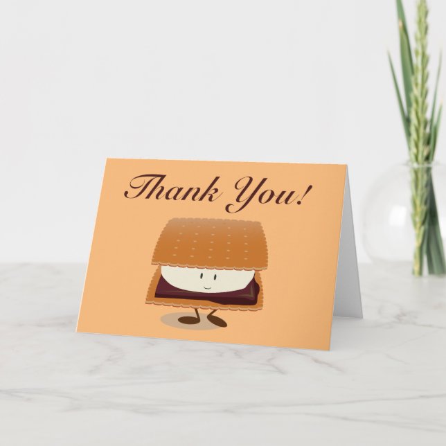 Tarjeta De Agradecimiento Sonriendo S'more (Anverso)