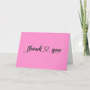Tarjeta De Agradecimiento Sonriente Gracias Corazón En Rosa