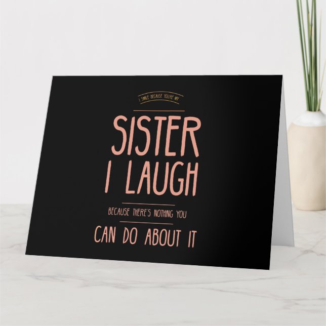 Tarjeta De Agradecimiento Sonrío regalos graciosos para las hermanas tías de (Anverso)