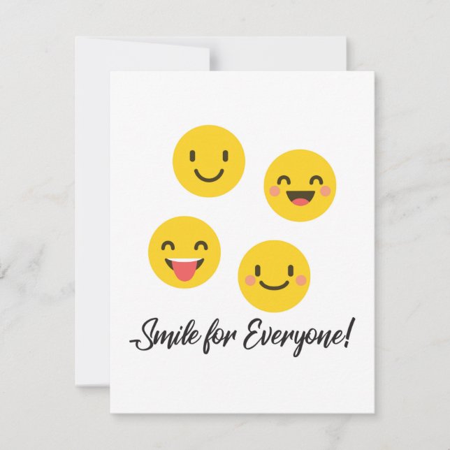 Tarjeta De Agradecimiento Sonrisa de emoji para todos (Anverso)