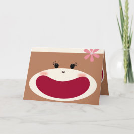 Tarjeta De Agradecimiento Sonrisa de mono sock(Chica)