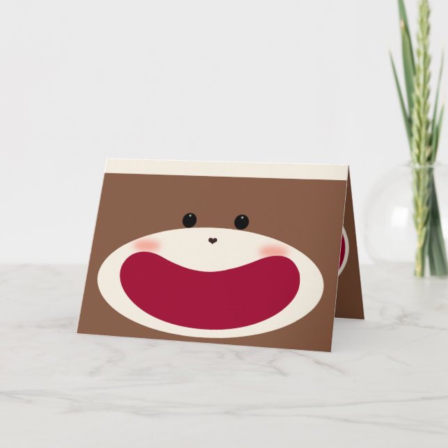 Tarjeta De Agradecimiento Sonrisa de mono sock (niño) (Anverso)