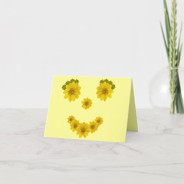 Tarjeta De Agradecimiento Sonrisa en fotos de flor silvestre amarillo brilla (Anverso)