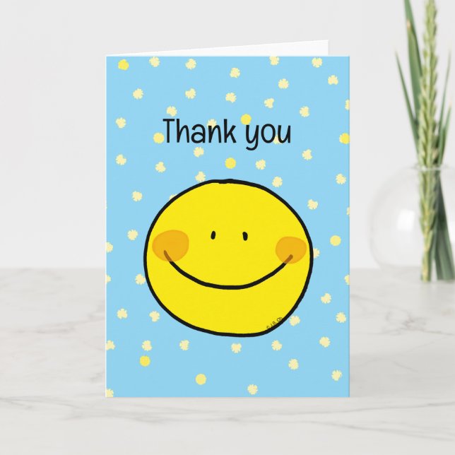 tarjeta de agradecimiento (sonrisa feliz) (Anverso)