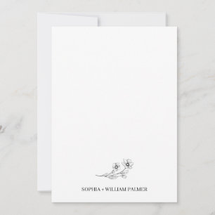 Tarjeta De Agradecimiento Sophia Elegante Simple Boda Foto Blanco Negro