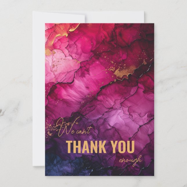 Tarjeta De Agradecimiento Sorprendente elegancia celeste sinfonía de mármol (Anverso)