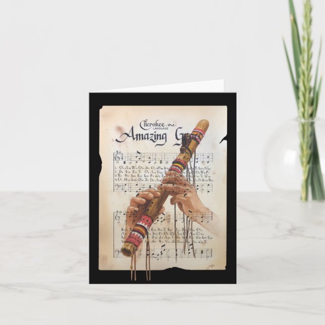 Tarjeta De Agradecimiento Sorprendente gracia en idioma cheroqui (Anverso)