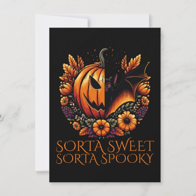 Tarjeta De Agradecimiento Sorta Sweet Sorta Spooky (Anverso)