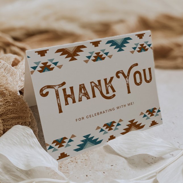 Tarjeta De Agradecimiento Southwest Baby Shower Gracias | Bebé bovino (Subido por el creador)