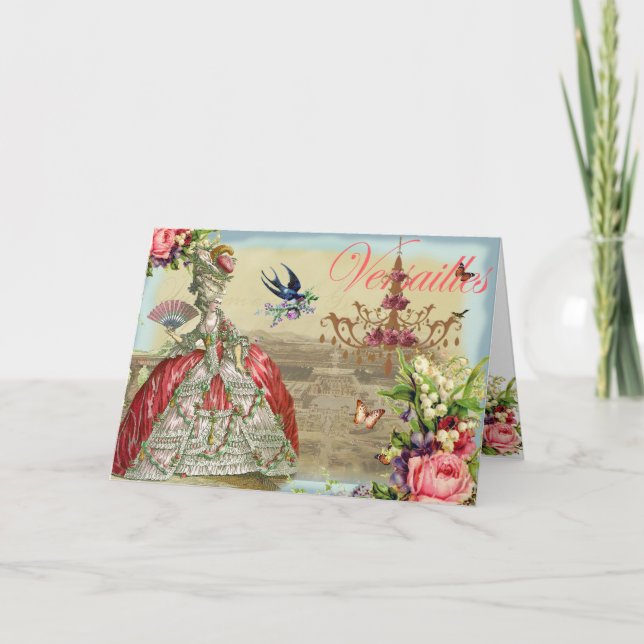 Tarjeta De Agradecimiento Souvenirs de Versailles Gracias (Anverso)