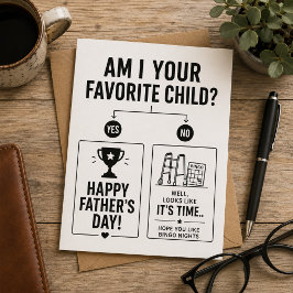 Tarjeta De Agradecimiento ¿Soy tu hijo favorito? Día del Padre