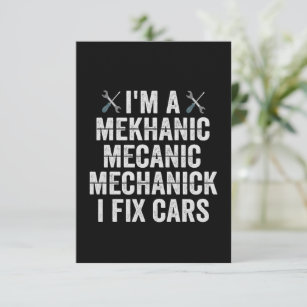 Tarjeta De Agradecimiento Soy un mecánico mecánico de Mekanic I Fix Cars Fun