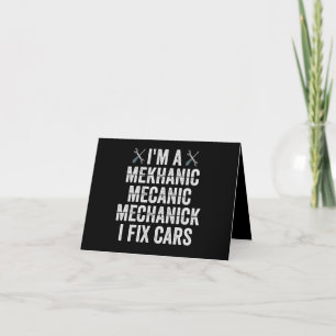 Tarjeta De Agradecimiento Soy un mecánico mecánico de Mekanic I Fix Cars Fun