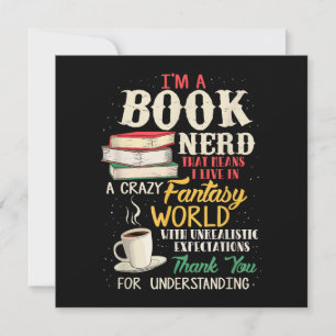 Tarjeta De Agradecimiento Soy un Nerd del Libro - Lover del libro - Literatu