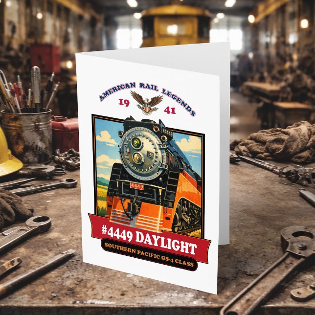 Tarjeta De Agradecimiento SP GS-4 Daylight 4449 Steam Locomotive Retro Print (SP GS-4 Daylight 4449 Steam Locomotive Retro Print. Thank You Card)