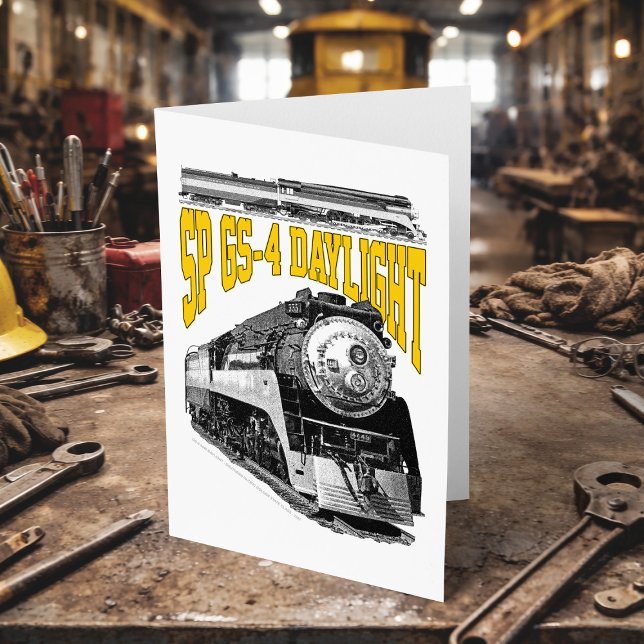 Tarjeta De Agradecimiento SP GS-4 Daylight 4449 Steam Train Locomotive (SP GS-4 Daylight 4449 Steam Train Locomotive. Thank You Card)