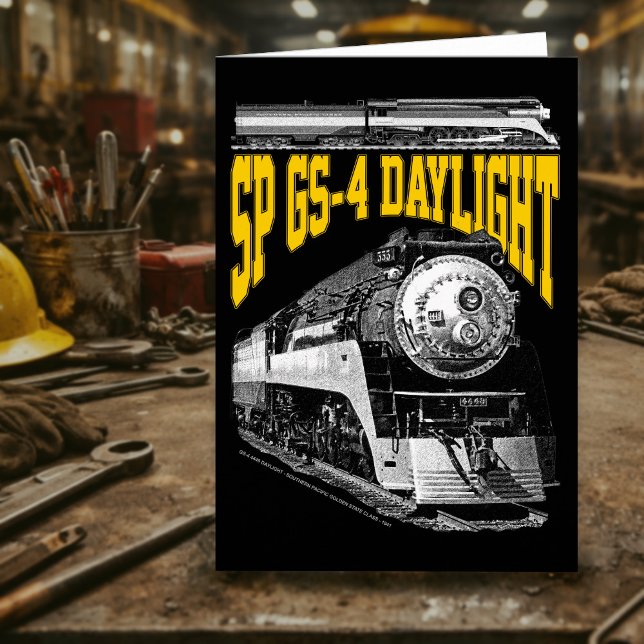 Tarjeta De Agradecimiento SP GS-4 Daylight Steam Locomotive. 4449 Train (SP GS-4 Daylight Steam Locomotive. 4449 Train. Thank You Card)