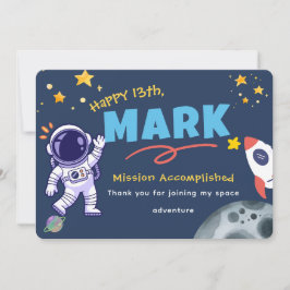 Tarjeta De Agradecimiento Space Explorer Birthday Thank You Card