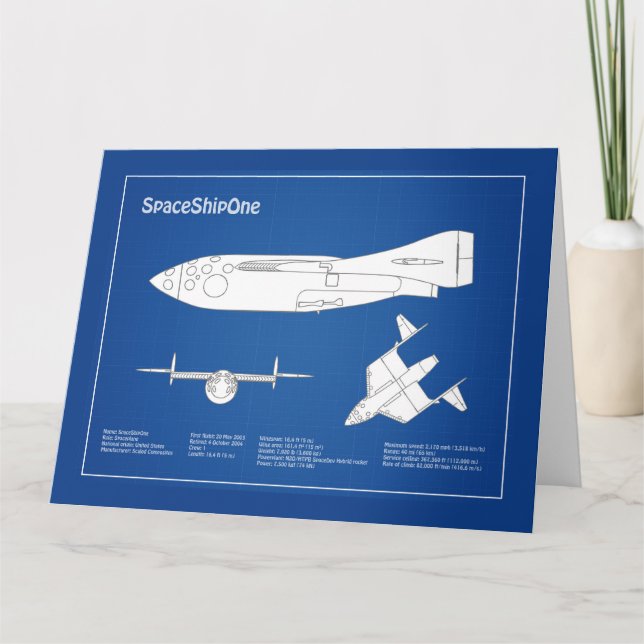 Tarjeta De Agradecimiento SpaceShipOne - Planes de Planes de Planes de Plano (Anverso)