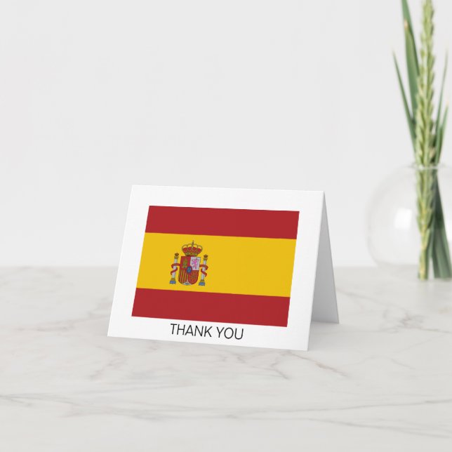 Tarjeta De Agradecimiento Spain Flag (Anverso)