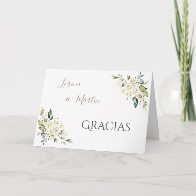 Tarjeta De Agradecimiento Spanish Boho Wedding Thank you card (Anverso)