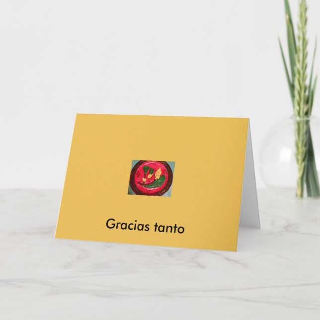 Tarjeta De Agradecimiento SPANISH, GREETING CARD, "Thank you Much!" NoteCard (Anverso)