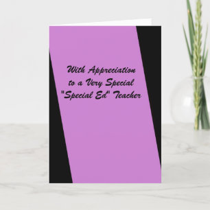 Tarjeta De Agradecimiento Special Ed Teacher Thank You Stripe of Fuschia