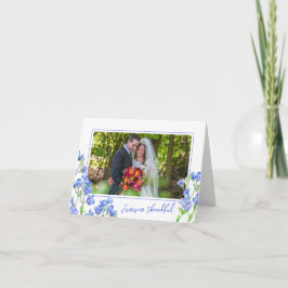 Tarjeta De Agradecimiento Speedwell flores azul boda foto gracias