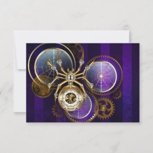 Tarjeta De Agradecimiento Spider Steampunk sobre fondo morado
